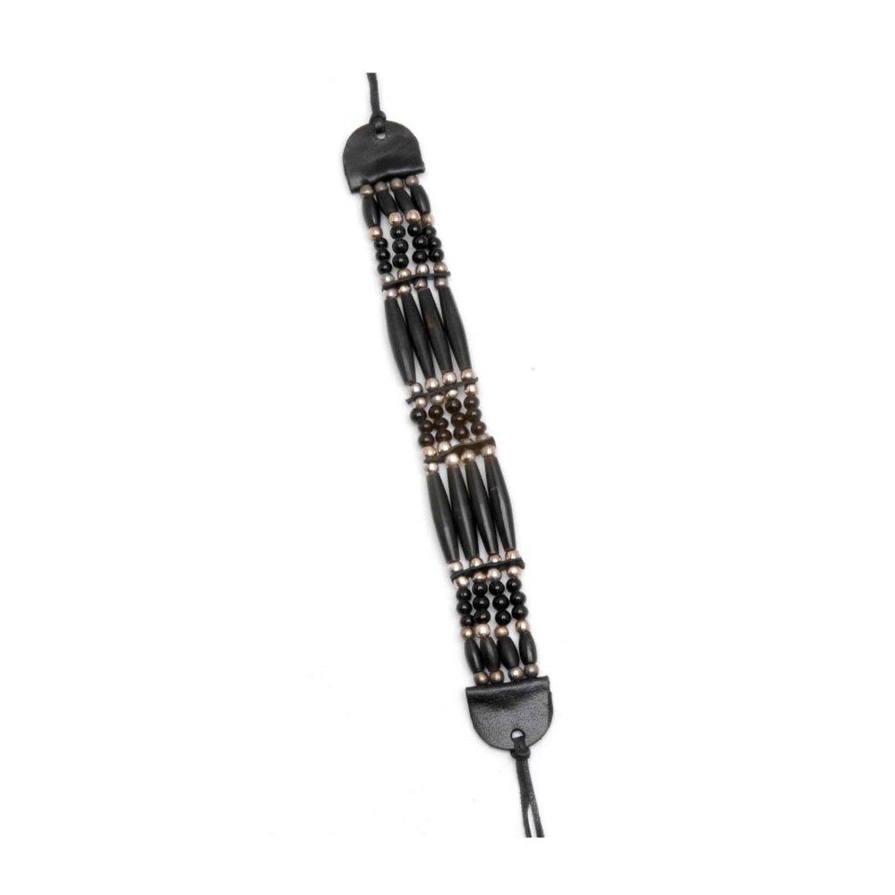 Handmade Traditional 4 Row Buffalo Bone Hairpipe Tribal Choker Necklace